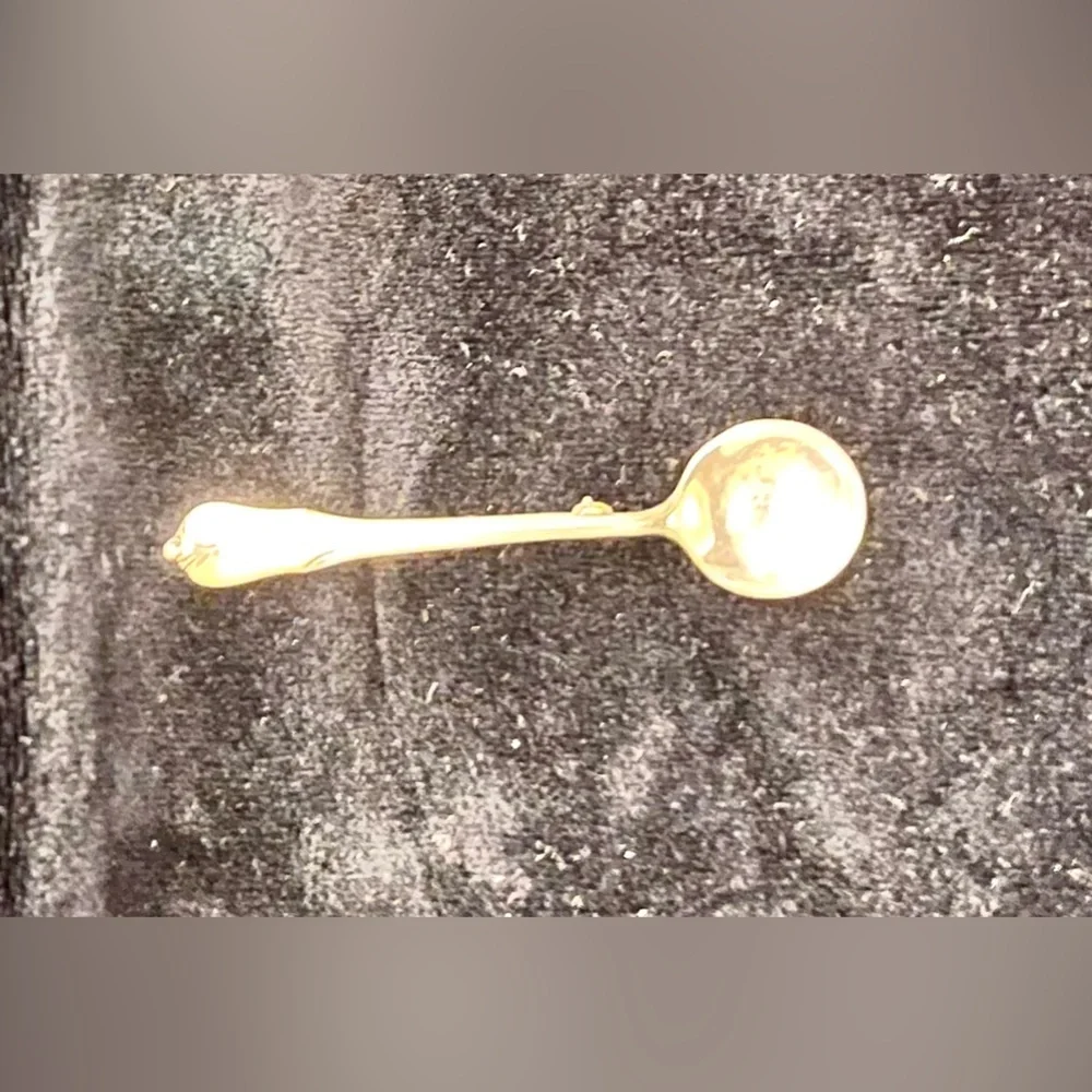 Vintage Wallace Sterling Silver Rose Point Spoon Brooch Pin - MCM Fine Jewelry